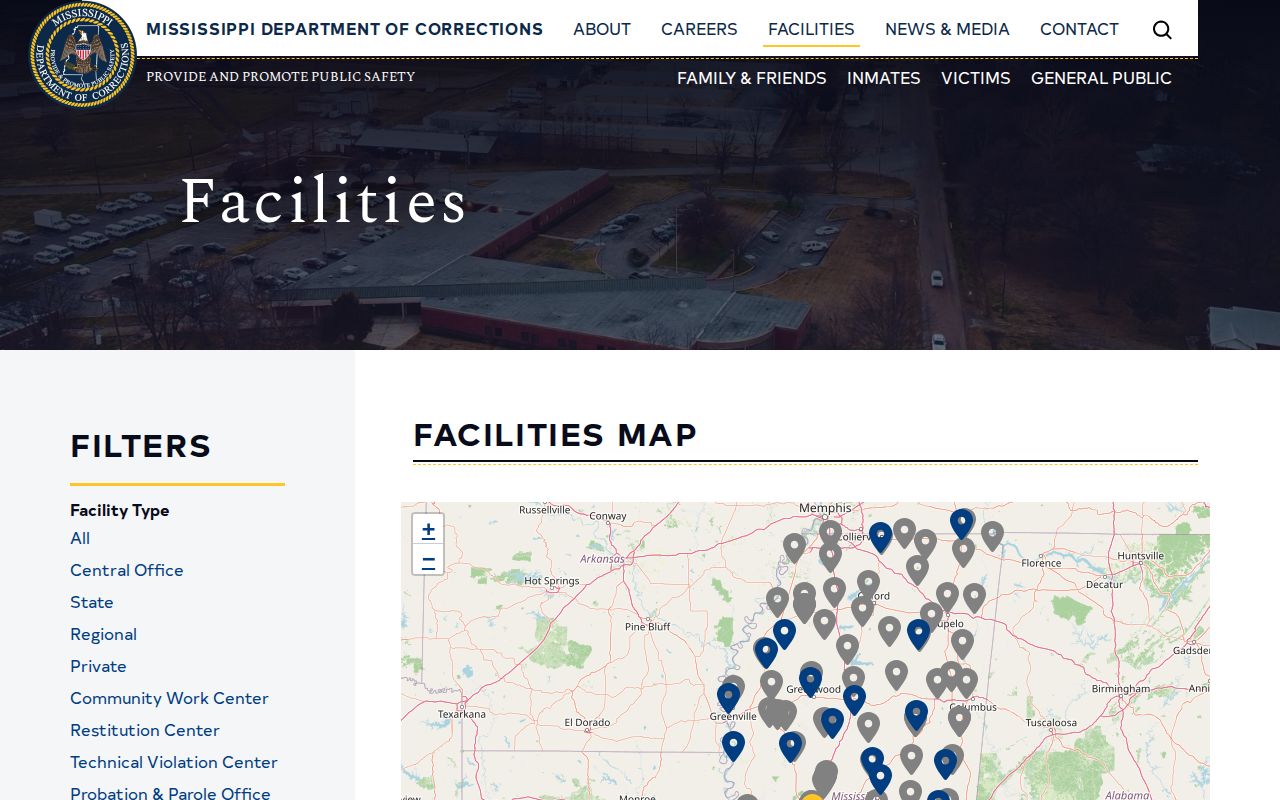 Mississippi state correctional facilities and Tishomingo County release path